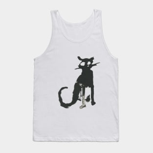 Sitting Black Cat Tank Top